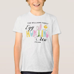 Camiseta Páscoa de Tripulação de Caça de Ovos de Pastel Per