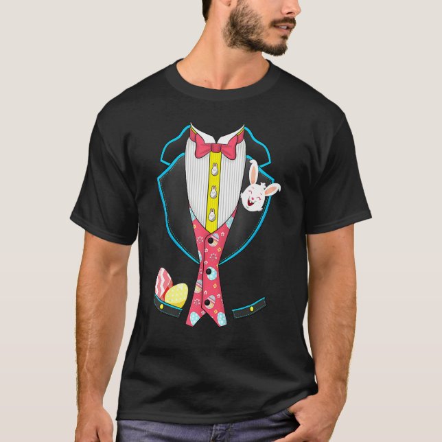 Camiseta Páscoa de Tuxedo Dia Fofo Coelhinhos (Frente)
