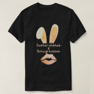 Camiseta PÁSCOA DESEJA e BUNNY BEIJA ideia de presente de p