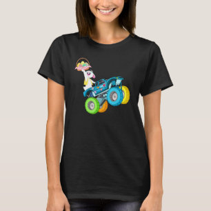 Camiseta Páscoa Dia 2022 Monster Truck Bunny Eggs Girl