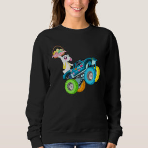 Camiseta Páscoa Dia 2022 Monster Truck Bunny Eggs Girl