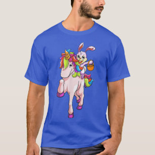 Camiseta Páscoa Dia Coelhinho Andando Unicorn Garotas Toddl