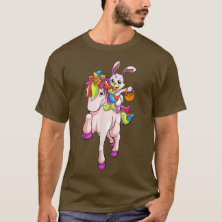 Camiseta Páscoa Dia Coelhinho Andando Unicorn Garotas Toddl