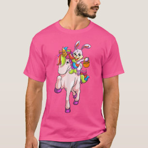 Camiseta Páscoa Dia Coelhinho Andando Unicorn Garotas Toddl