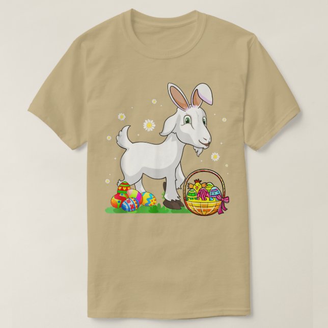 Camiseta Páscoa Dia de Caprino Coelhinho Ovos Caça Cesto Gi (Frente do Design)