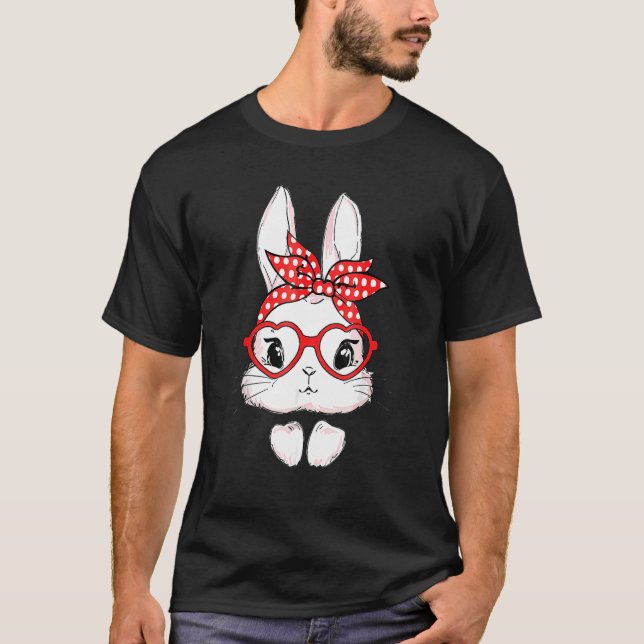 Camiseta Páscoa Dia de Leopardo Óculos de coelhinho (Frente)