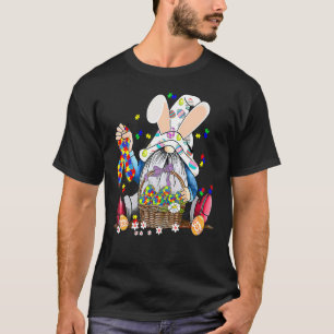 Camiseta Páscoa Dia Gnomo Ovino Coelho Quebra-cabeça Fita A