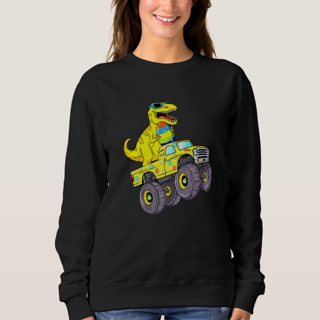 Camiseta Páscoa Dia Rex Dino Andando Um Monstro Garotas Gi (Frente)