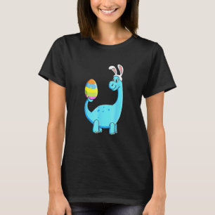 Camiseta Páscoa Dia T Rex Dino Coelho Orelha Com Ovos Boys 
