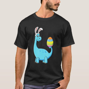 Camiseta Páscoa Dia T Rex Dino Coelho Orelha Com Ovos Boys 