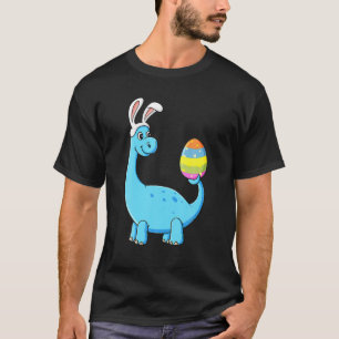 Camiseta Páscoa Dia T Rex Dino Coelho Orelha Com Ovos Boys