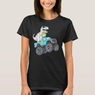 Camiseta Páscoa Dia T Rex Dino Dirigindo Um Monster Truck B