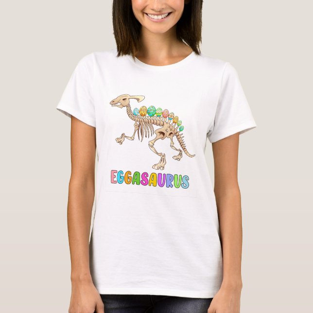 Camiseta Páscoa Dinossauro Engraçado Eggasaurus Crewneck (Frente)