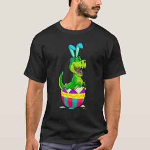 Camiseta Páscoa Dinossauro Engraçado T Rex Bunny Egg Cute B