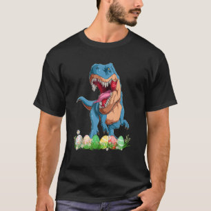 Camiseta Páscoa Dinossauro Pijamas T Rex Ovos de Páscoa