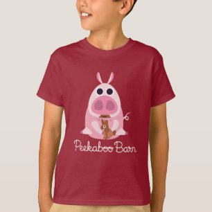 Camiseta Páscoa do celeiro do Peekaboo suspeitoso o porc