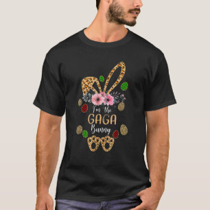 Camiseta Páscoa do Dia das Mães Presente Flor Gaga Leopardo