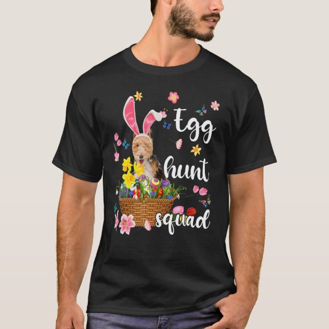 Camiseta Páscoa do dia do Felz pascoa de Fox Terrier com Fi (Frente)