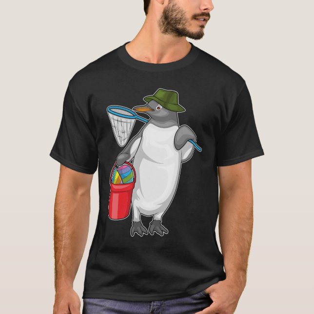 Camiseta Páscoa do Pinguim Ovo de Páscoa Pescaria (Frente)