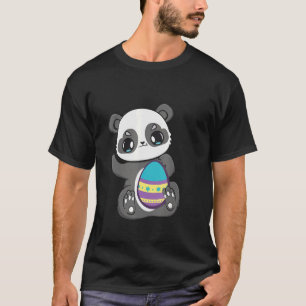 Camiseta Páscoa domingo Caça ao Ovo Pequeno Panda Primavera