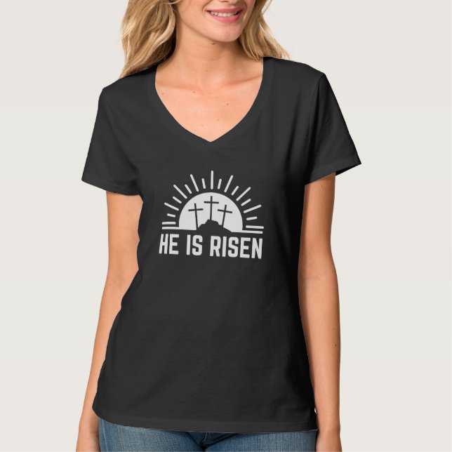 Camiseta Páscoa Ele Ressuscitou Cristão (Frente)