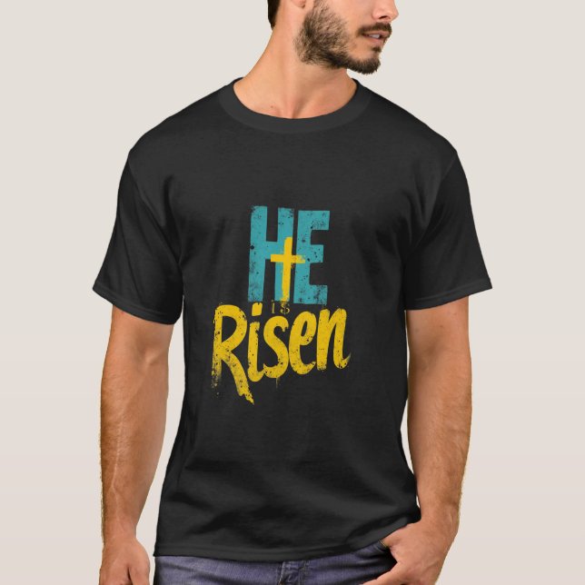 Camiseta Páscoa ELE Ressuscitou Fé Cristã (Frente)