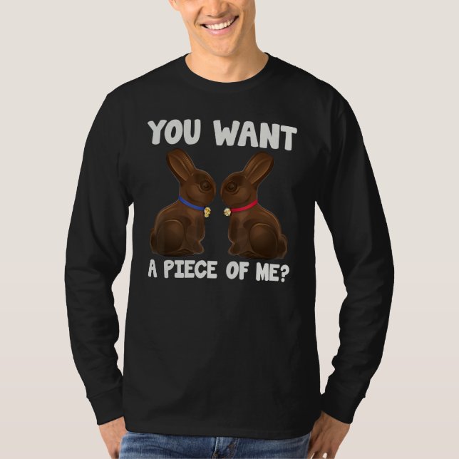 Camiseta Páscoa Engraçada Adolescente Dita Chocolate Bunny  (Frente)