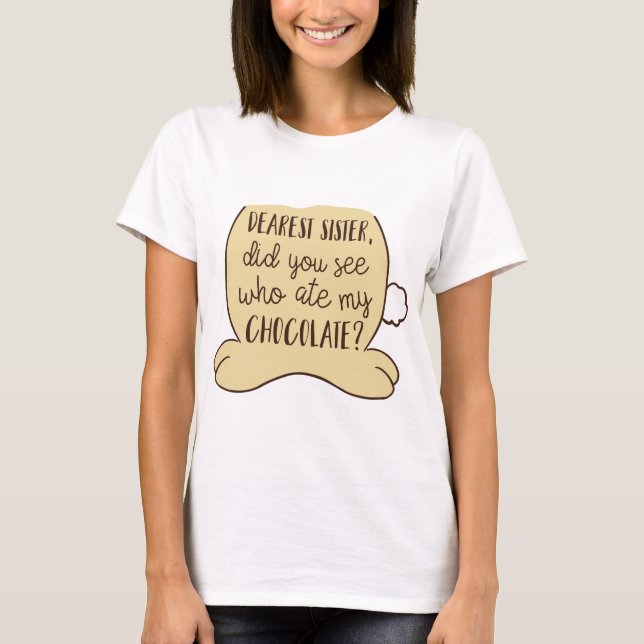 Camiseta Páscoa Engraçada Humorística Dizendo Irmã Bonita (Frente)