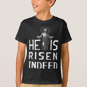 Camiseta Páscoa engraçada Jesus ressuscitou de fato cristão