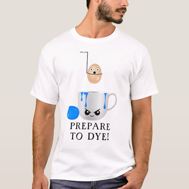 Camiseta Páscoa Engraçada Prepare-se para Ovos Corantes (Frente)