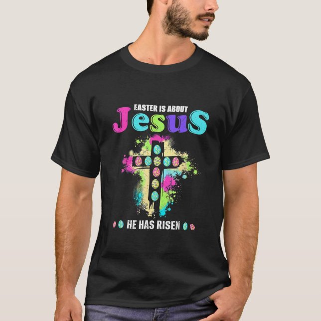 Camiseta Páscoa Engraçada Sobre Jesus Que Ele Arriscou Pásc (Frente)