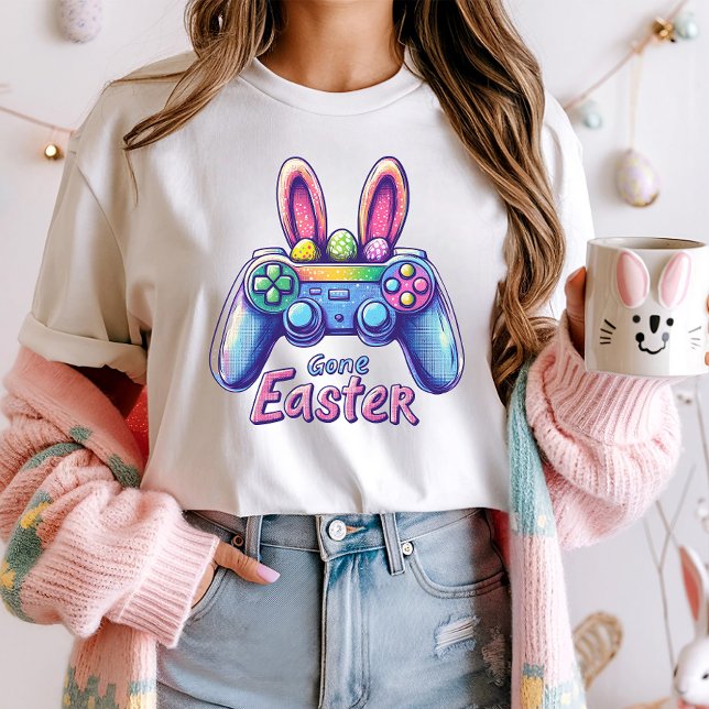 Camiseta Páscoa Engraçado do Controlador Bunny Gamer (Criador carregado)