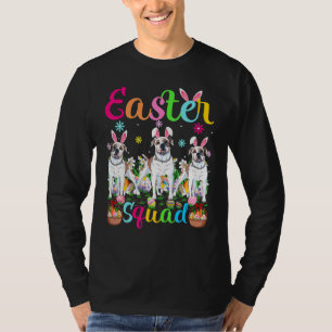 Camiseta Páscoa Esquadrão Bunny Ear American Buldog Feliz L