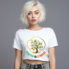 Camiseta Páscoa está chegando - Bebê bonito