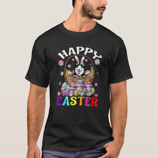 Camiseta Páscoa Felz pascoa de coelhos roucos (Frente)