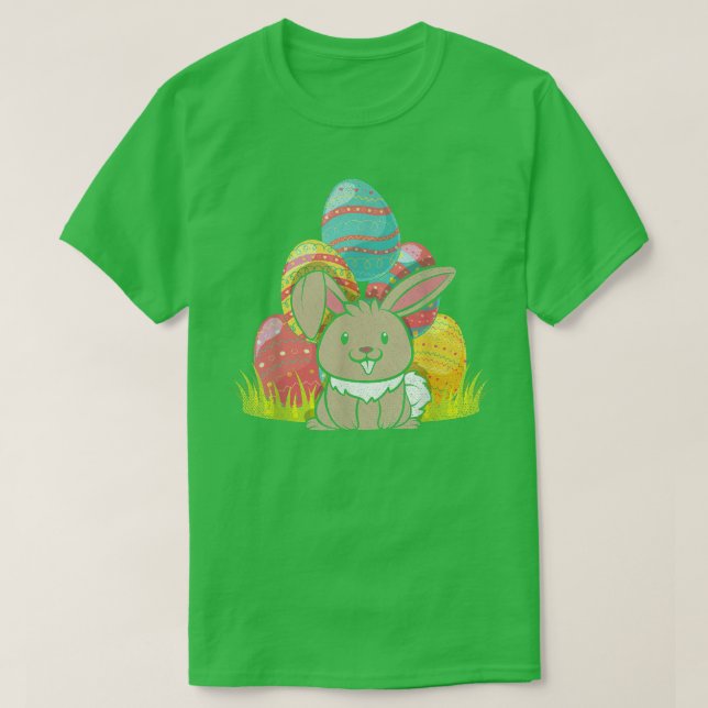 Camiseta Páscoa Feriado Ovos de Páscoa Coelhinho Coelho Fel (Frente do Design)