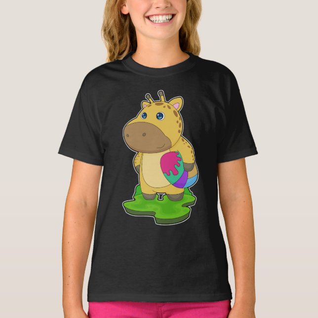 Camiseta Páscoa Girafa ovo de Páscoa (Frente)