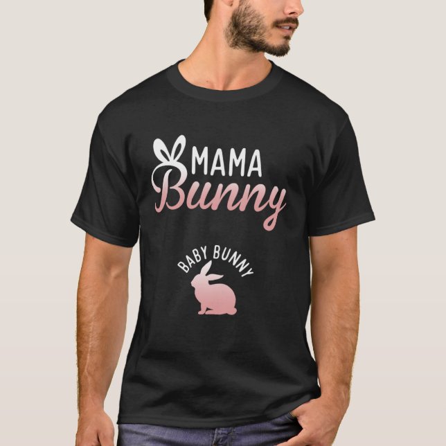 Camiseta Páscoa Grávida Mãe Mãe Bunny Bab (Frente)