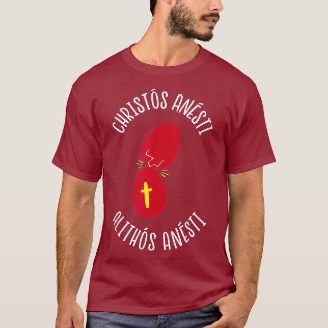 Camiseta Páscoa grega Tsougrisma Red Egg Tapping Game (Frente)
