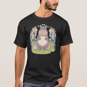 Camiseta Páscoa Hippo Bunny Egs na Páscoa Hippopotamus