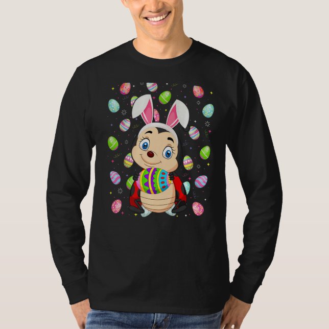 Camiseta Páscoa Ladybug Easter Egg Funny Ladybug domingo (Frente)