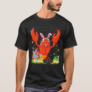 Camiseta Páscoa Lagosta Peixe Coelho Ovo Caça Lagosta Les