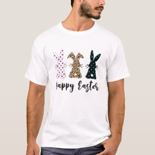 Camiseta Páscoa Leopardo Três Coelhos Coelhinhos Dia do Fel