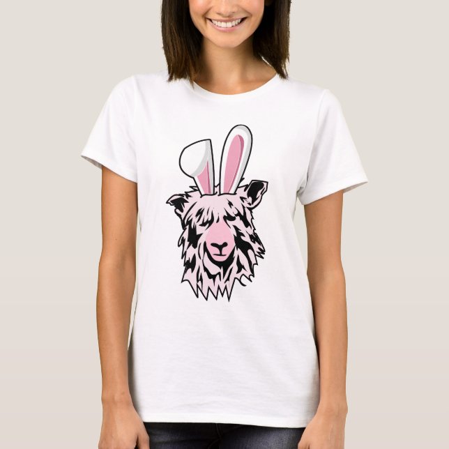 Camiseta Páscoa Llama / Alpaca com orelhas moucas (Frente)