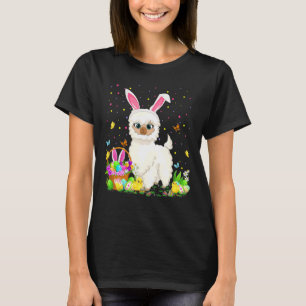 Camiseta Páscoa Llama Bunny Egg Caçando Páscoa Llama doming