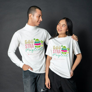 Camiseta Páscoa mágica de Eggstra, família de tipografia ou