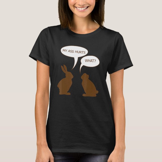 Camiseta Páscoa Meu Bumbum Magoa Coelho Chocolate (Frente)