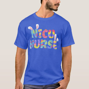 Camiseta Páscoa NICU Enfermeira Cute Bunny Ears Felz pascoa