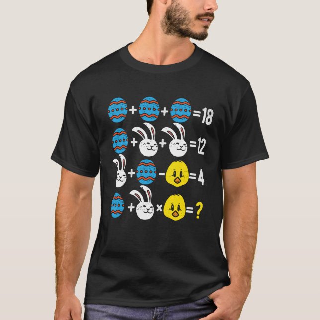 Camiseta Páscoa Ordem de Operações Teste de Matemática (Frente)
