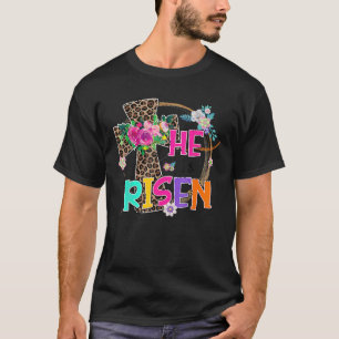 Camiseta Páscoa Para Garotas Cristãs Teen Mãe Ele Está Rise